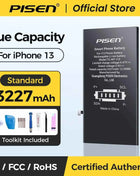 PISEN Phone Battery For iPhone 11 12 13 14 15 Mini Pro Max Plus SE2 SE3 Matches Original Capacity 0 Cycles Battery Replacement