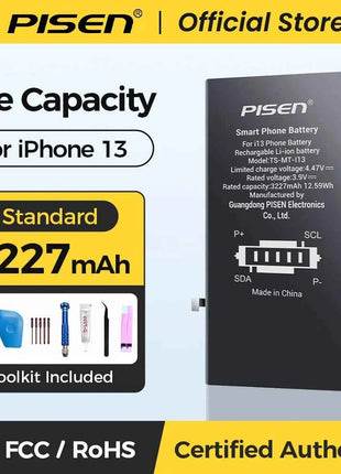 PISEN Phone Battery For iPhone 11 12 13 14 15 Mini Pro Max Plus SE2 SE3 Matches Original Capacity 0 Cycles Battery Replacement