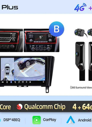 Junsun Qualcomm 8-Core 360° Panoramic Camera Wireless CarPlay Android Auto Car Radio for Nissan Qashqai J11 X-Trail 3 2013-2017