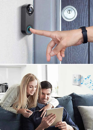 Videocitofono senza fili 1080P Telecamera WiFi Campanello per porta intelligente Tuya Sicurezza domestica intelligente Rilevazione movimento Campanello citofono per visione notturna
