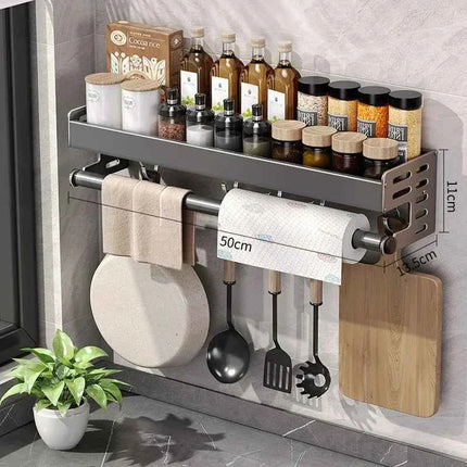 Portaspezie da Parete con Dispenser Olio e Aceto - Organizer Cucina