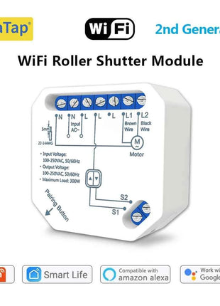 Tuya Smart Life WiFi Curtains Switch Connected Roller Shutters Control Blinds Motor Google Home Alexa Electric Window LoraTap