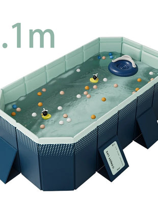Family Pool Large Foldable Outdoor Pool Summer Water Party Pool Non-Inflatable Pool for Outdoor Garden