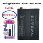 4300mAh BLP811 Original Battery For Oppo Find X3 Lite CPH2145 / Reno4 SE PEAT00 PEAM00 / Reno 5 Reno5 5G PEGM00 PEGT00 Bateria