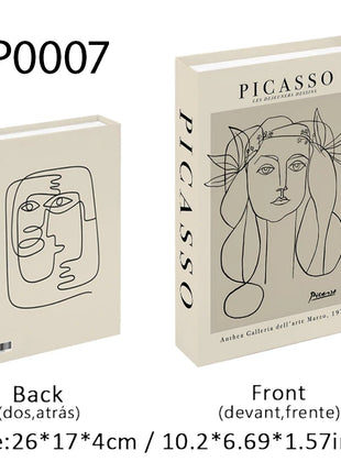 Boho Bauhaus Picasso Matisse Cucina Libri finti Decorazione Tavolino di moda di lusso Scatola portaoggetti decorativa Decorazione estetica