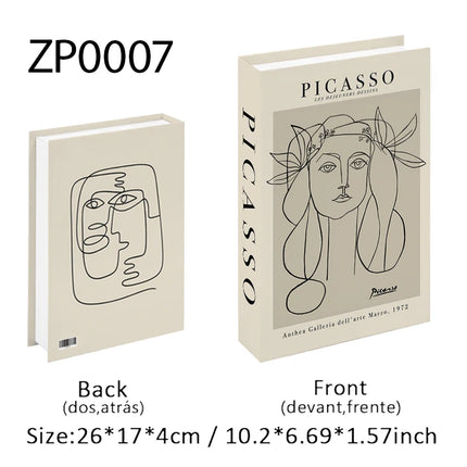 Boho Bauhaus Picasso Matisse Cucina Libri finti Decorazione Tavolino di moda di lusso Scatola portaoggetti decorativa Decorazione estetica