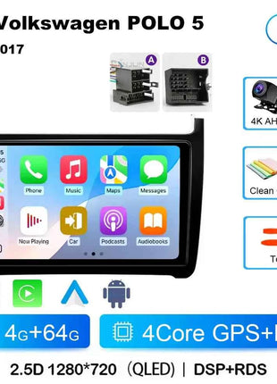 Android 15 For Volkswagen VW POLO 5 Sedan 2008 - 2023 Car Radio Navigation Multimedia Player Carplay Auto Stereo DSP WIFI+4G GPS
