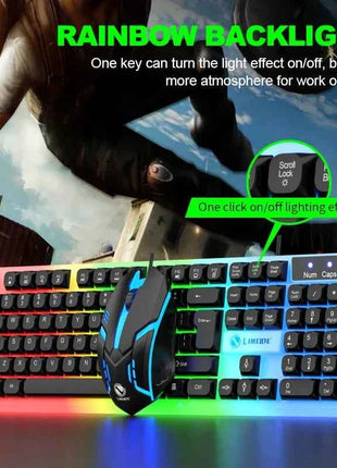 NG GTX350 Gaming Keyboard Mouse Combos Computer Laptop Backlight Gamer Kit LED Wired Usb Keyboard GTX350 Set-Black