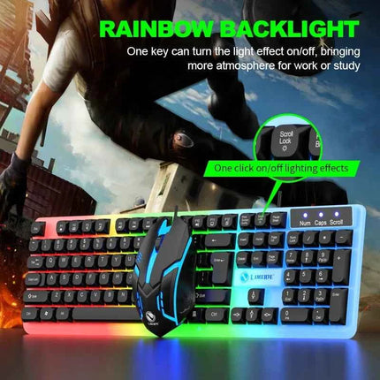 NG GTX350 Gaming Keyboard Mouse Combos Computer Laptop Backlight Gamer Kit LED Wired Usb Keyboard GTX350 Set-Black