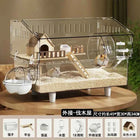Large Acrylic Clear Hamster Villa Cage for Syrian Gold Teddy Bear Luxury Habitat Stackable DIY Habitat Terrarium