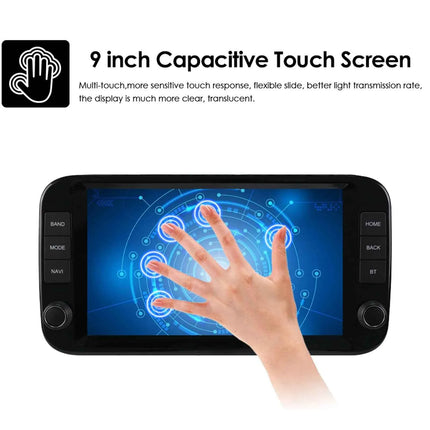 Hizpo 9 Inch 1 Din Wireless Carplay Android Auto Car Radio for Fiat Panda 2013 - 2024 Multimedia Video Player GPS Navigation WIFI Head Unit AI Voice Intelligent Systems Autoradio Stereo QLED Screen Audio FM RDS DVR Camera Map