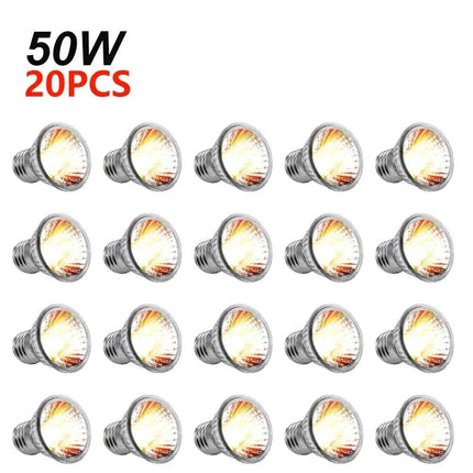 1-20PCS 25/50/75W UVA+UVB Reptile Lamp Bulb Turtle Basking Heating Light UV Light Bulbs Full Spectrum Sunlamp for Amphibians