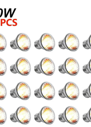 1-20PCS 25/50/75W UVA+UVB Reptile Lamp Bulb Turtle Basking Heating Light UV Light Bulbs Full Spectrum Sunlamp for Amphibians