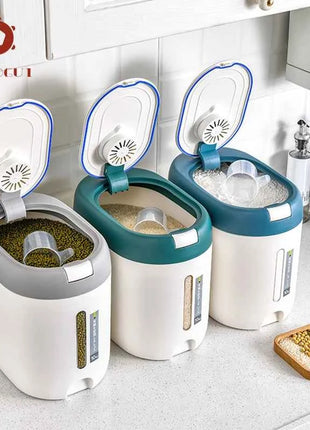 XIAOGUI 5KG/10KG Rice Dispenser Kitchen Organizer And Storage Container Home Box Cereal Jar Botes Cocina Almacenaje Alimentos