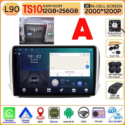 Android 16 GPS Navigation For Peugeot 2008 208 Series 2012 - 2018 Carplay Car Radio Multimedia Player Stereo Video BT 2k Screen