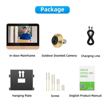 Tuya Smart 2.4G Wifi Peepholes Door Camera For Home 1080P HD Door Eye Viewer Support PIR With Microphone For Home Security