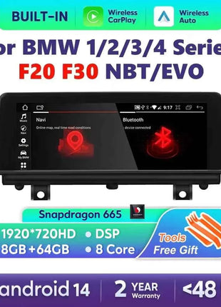 Wireless Carplay Android 14 For BMW F20 F30 F21 F22 F31 F32 F33 F34 F36 NBT EVO Multimedia Player Auto Radio Screen GPS