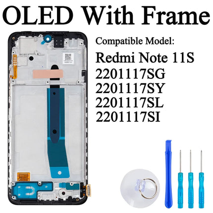 2201117 TG 2201117 SG Premium Lcd per Xiaomi Redmi Note 11 Display Touch Screen Digitizer Pannello di montaggio per Redmi Note 11S LCD