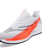 Men's breathable lace-up athletic shoes, comfortable for daily fitness, elastic jogging shoes, specialized for outdoor training.