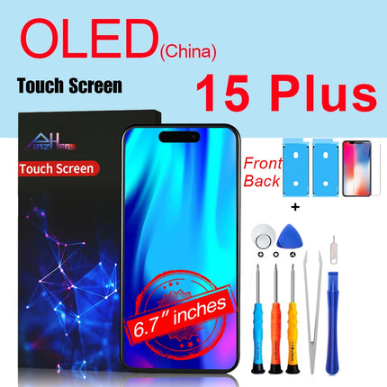 PINZHENG Schermo di alta qualità INCELL LCD OLED per iPhone 14 Pro 15 Plus 13 Pro Max Display per sostituzione iPhone con strumenti