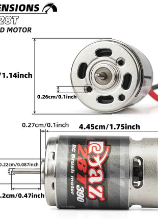 370 380 390 Brushed Motor DC MOTOR 30A KIT for 1:10 1:12 1:14 1:16 1:24 RC Monster CRAWLER AXIAL SCX24 B17 TAM54393 B17 TRX 7075
