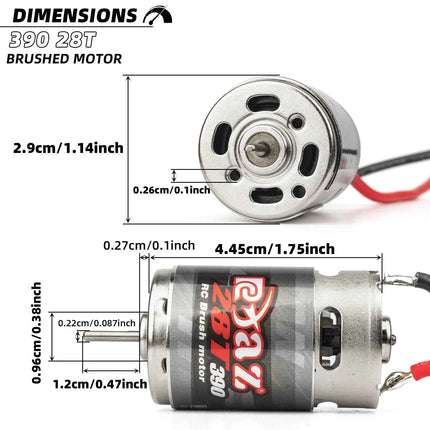 370 380 390 Brushed Motor DC MOTOR 30A KIT for 1:10 1:12 1:14 1:16 1:24 RC Monster CRAWLER AXIAL SCX24 B17 TAM54393 B17 TRX 7075