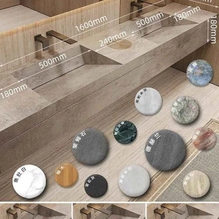 Seamless Stone Vanity Set, One-Piece Basin Bathroom Cabinet , SingleDouble Sink, Stain Resistant & Durable, Customizable