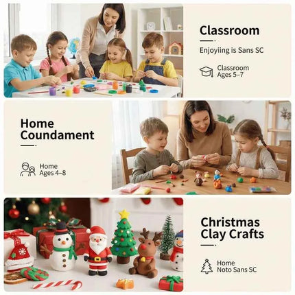 Kit di Argilla ad Asciugatura all'Aria per Bambini, Argilla Modellabile Ultra Leggera e Morbida, Non Tossica e Sicura con Strumenti per Scolpire, per Progetti Artistici Fai-da-Te e Scolastici
