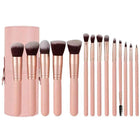 14 PCS Makeup Brush Set With Illuminated Mirror Portable Short Handle LED Light USB Rechargeable Makeup Brushes Kit
