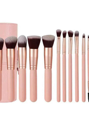 14 PCS Makeup Brush Set With Illuminated Mirror Portable Short Handle LED Light USB Rechargeable Makeup Brushes Kit