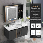 Bathroom Vanity Cabinet Set with Integrated Ceramic Sink Drain Accessories Wall Mounted Aluminum Storage Cabinet Mirror Combo