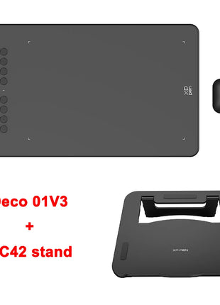Nuovo XPPen Deco01V3 Tavoletta Grafica Digitale da 10 Pollici, 16384 Livelli di Pressione, 8 Tasti di Scelta Rapida per Android, Windows e Mac