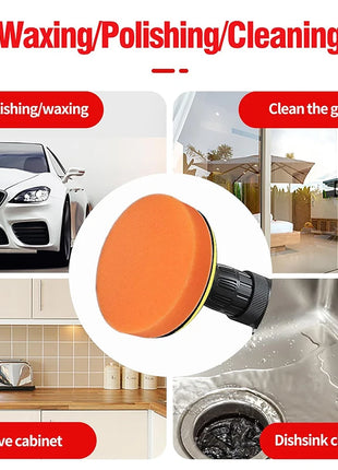 Kit di Spugne per Lucidatura Auto, Set di Tamponi in Schiuma per Lucidatrice, Tamponi per Cera per Auto e Moto, Rimuove i Graffi