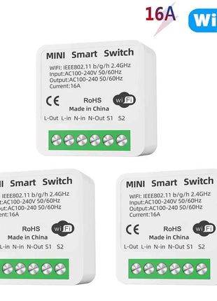 16A Tuya WiFi Smart Switch 2-way Control with Energy Monitor Switch Mini Smart Breaker Smart Life Control  Alexa Via Google Home