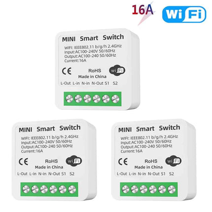 16A Tuya WiFi Smart Switch 2-way Control with Energy Monitor Switch Mini Smart Breaker Smart Life Control  Alexa Via Google Home