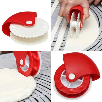 Pizza Cutter Roller Knife Plastic Manual Twist Wheel Baking Tool Kitchen Pasta Cutting Wheel Roller Home Pasta Cutter
