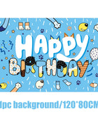 Nuovo cartone animato Cani Decorazione festa di compleanno Set completo Kit Cane blu Buon compleanno Piatti Tovaglioli Tazze Articoli per la tavola Bomboniera per bambini