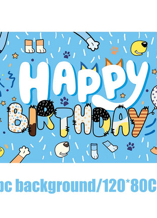 Nuovo cartone animato Cani Decorazione festa di compleanno Set completo Kit Cane blu Buon compleanno Piatti Tovaglioli Tazze Articoli per la tavola Bomboniera per bambini