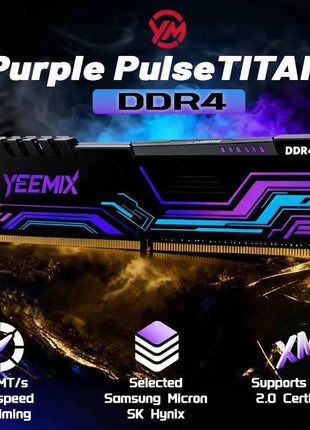 Yeemix DDR4 8GB 32GB 16GB 2666MHz 3200MHz 3600MHz Desktop Memory Dimm Heat dissipation XMP overclocking High Compatible RAM