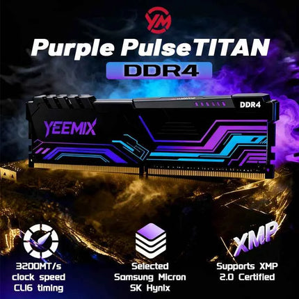 Yeemix DDR4 8GB 32GB 16GB 2666MHz 3200MHz 3600MHz Desktop Memory Dimm Heat dissipation XMP overclocking High Compatible RAM