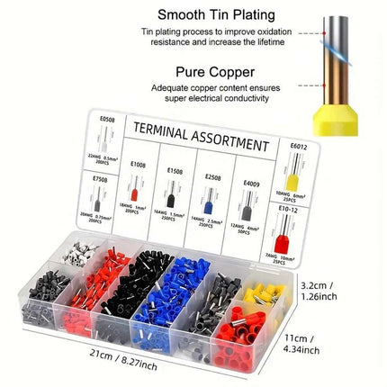 Set di pinze a crimpare PZ0.5-16, pinze a crimpare da 0,5-16 mm² e set per crimpare terminali elettrici, adatto per uso fai-da-te e professionale.