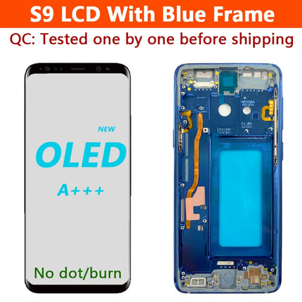 Display AMOLED per SAMSUNG Galaxy S9 G960 Display Touch Screen Digitizer Assembly G960F/DS OLED LCD con sostituzione del telaio