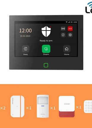 Staniot 7inch Lora Protection Kit WiFi 4G Tuya Smart Home Alarm System with 5000mAh Battery 500M Distance Works with Alexa