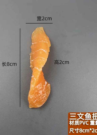 1pcs Simulated Sushi Model Simulated Salmon Fake Japanese Cuisine Simulated Salmon Slices Four Consecutive Pieces Food Model PVC