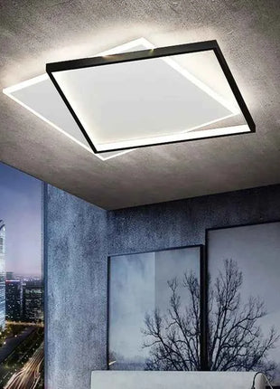 Lampada da soffitto a LED quadrata ultrasottile Luci da soggiorno creative Telecomando Camera da letto Studio Apparecchio Lustre Lampadari per decorazioni per la casa