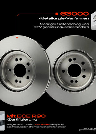 Frankberg 2x Disco Freno Anteriore Sinistro e Destro per Mercedes-Benz GLE W166 C292 M-Class A1664210612 A1664211300 1664211300