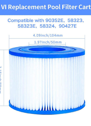 1 Pezzo Elemento Filtrante per Pompa Filtro Piscina per Bestway II VI Lay-Z-Spa Accessori per Sport Acquatici da Giardino