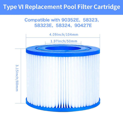 1 Pezzo Elemento Filtrante per Pompa Filtro Piscina per Bestway II VI Lay-Z-Spa Accessori per Sport Acquatici da Giardino