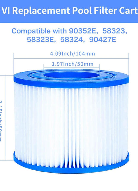 1 Pezzo Elemento Filtrante per Pompa Filtro Piscina per Bestway II VI Lay-Z-Spa Accessori per Sport Acquatici da Giardino