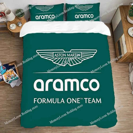 Single Double Large Size Queen Bed Comforter Sets A-Aston Martin Aramco Formula One TeamS Bedding Decorations Quilt Cover Set